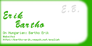 erik bartho business card